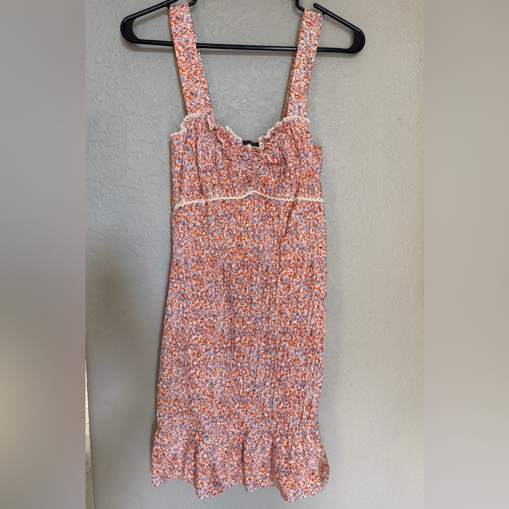 Zara Orange Floral Mini Dress